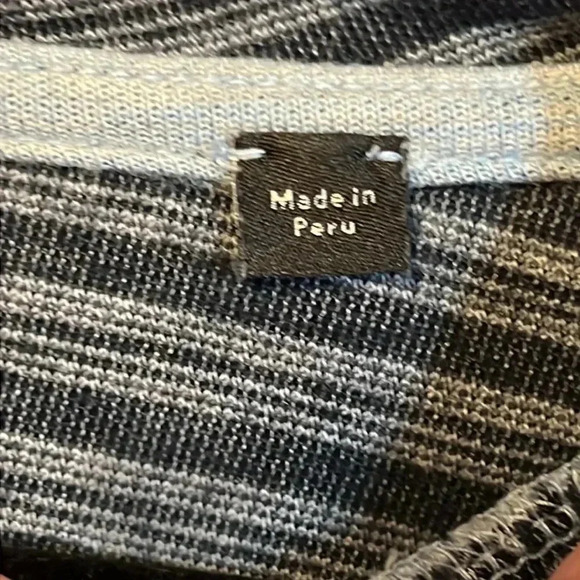 Vince Mens hooded pullover gray light blue stripes Lg cotton Modal Polyester Y2K - Picture 5 of 9